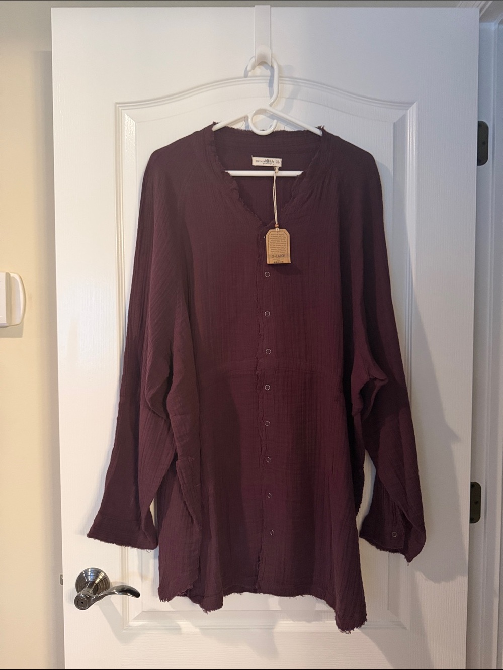 NWT Natural Life Purple Size XL Snap Front Cover Up